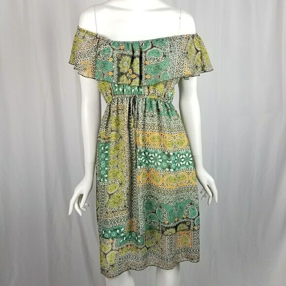 ONE WORLD Dresses & Skirts - One World Paisley Print Off the Shoulder Dress